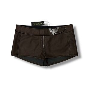 DollsKill | NWT’s Club Exx Rave Butterfly Y2K Grunge Pleather Belted Mini Shorts